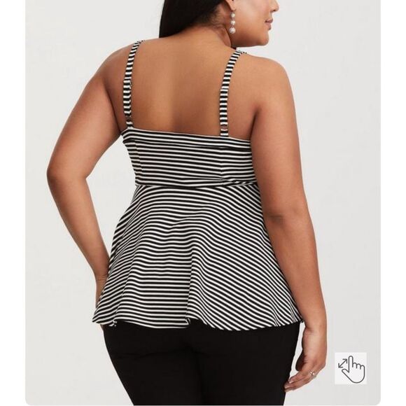 Torrid Black & White Stripe Sweetheart Knit Cami size 2x - Picture 3 of 13